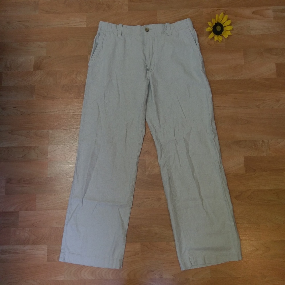 Banana Republic Linen Cotton Pants 35 x 32  Tan